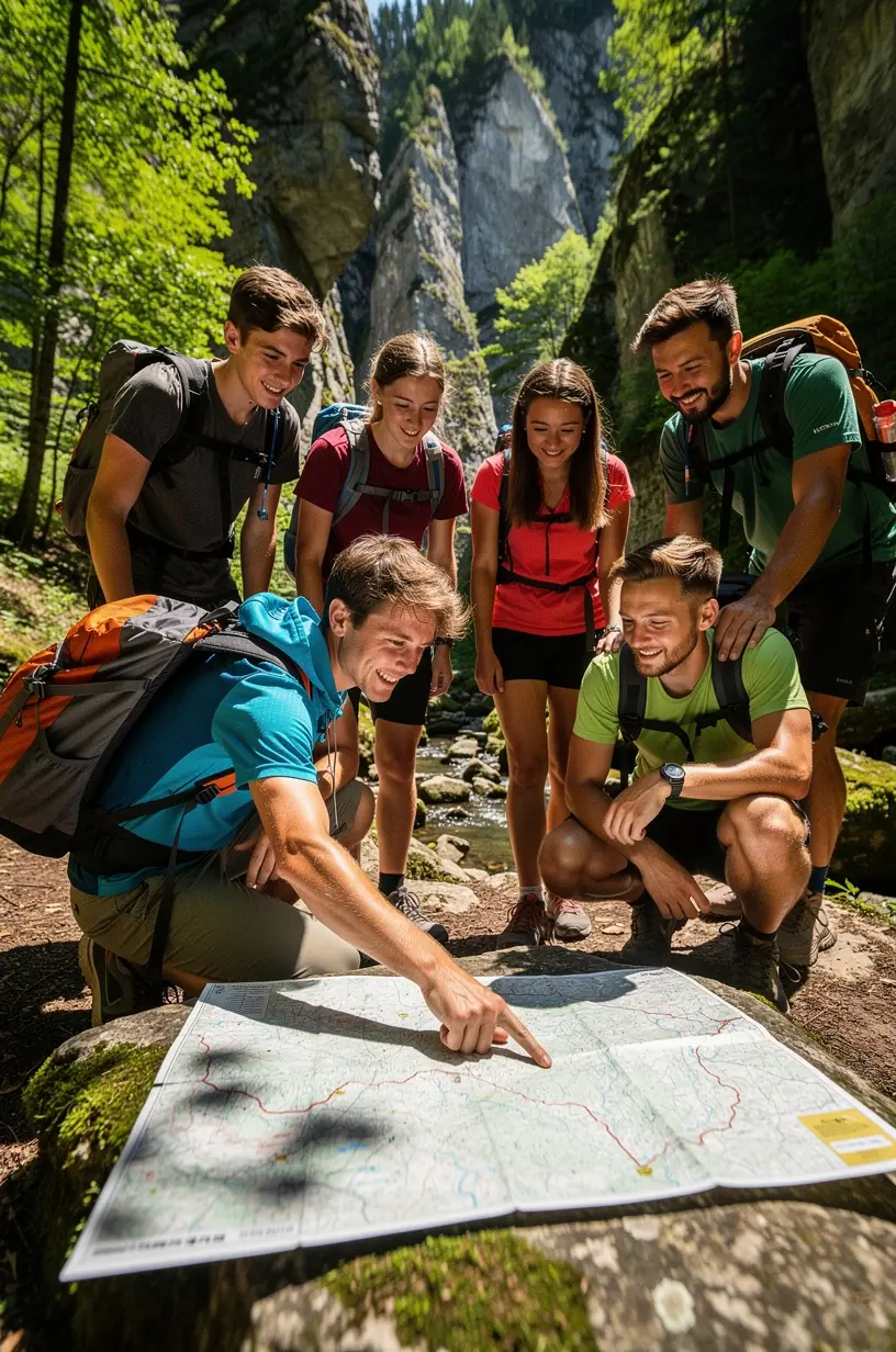 Cestovný plán na papieri s vyznačenými miestami na Slovensku, demonštrujúci prispôsobiteľnosť trasy a tempa cesty.